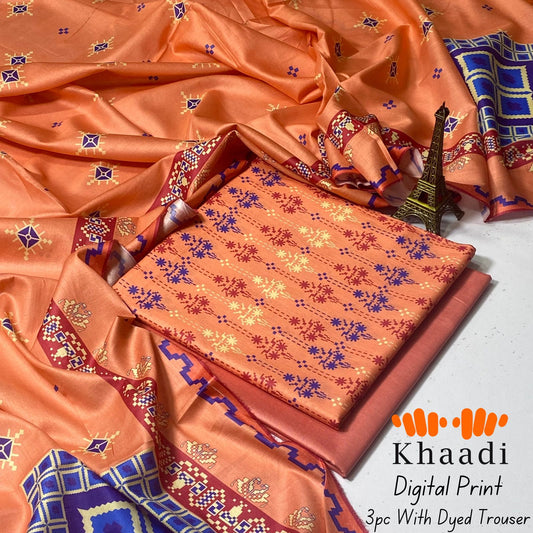 Digital Printed Lawn 3PC – Eid Special with Dupatta & Dyed Trouser