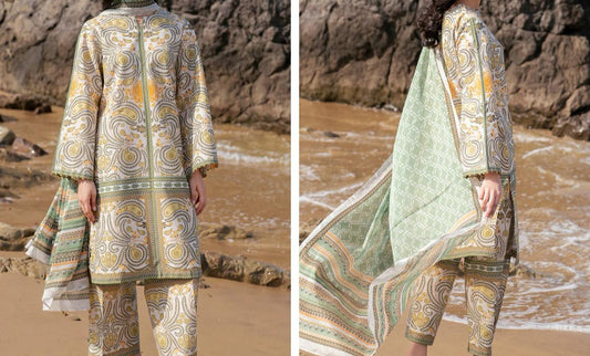 Premium Digital Printed Lawn 3PC Suit – 2025 Summer Collection