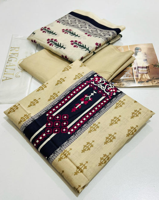 3PC Premium Printed Lawn Suit – Summer 2025 Collection