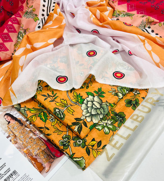 3PC Premium Printed Lawn Suit – Summer 2025 Collection