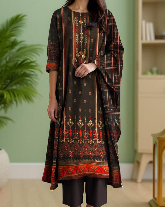 Premium 3PC Printed Lawn Suit – Guaranteed Quality