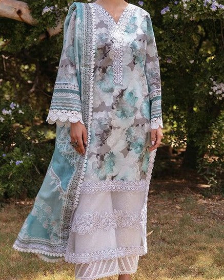 3PC Embroidered Lawn Suit with Lawn Dupatta