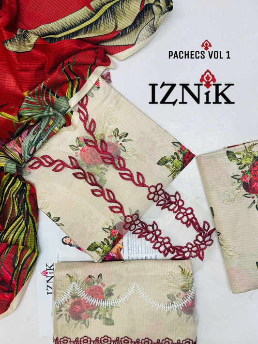 3PC Zari Lawn Suit – Summer Eid Collection 2025