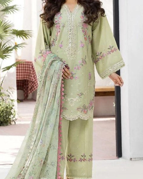 Luxury 3PC Embroidered Lawn Suit – Premium Summer 2025 Drop