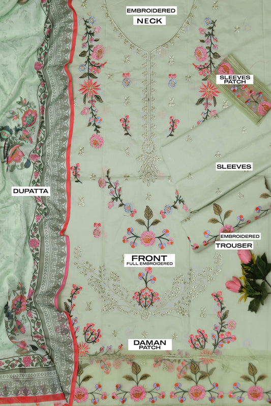 Luxury 3PC Embroidered Lawn Suit – Premium Summer 2025 Drop