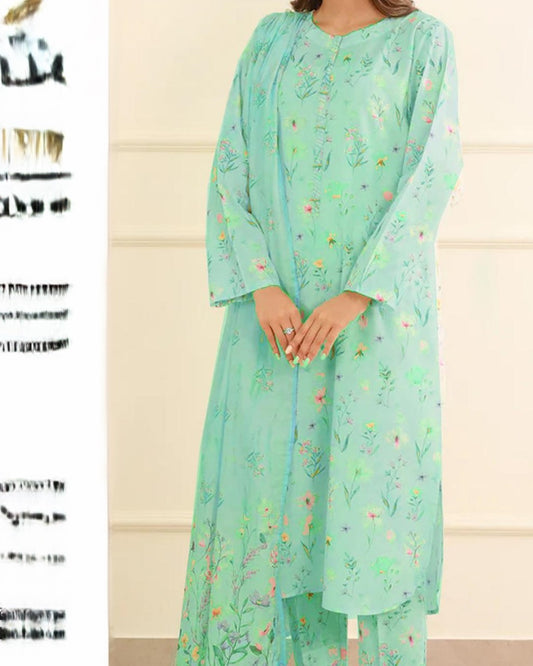 Premium 3PC Digital Lawn Suit – 2025 Summer Collection