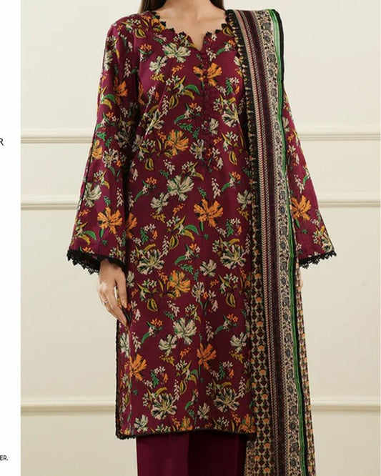 Premium 3PC Digital Lawn Suit – 2025 Summer Collection