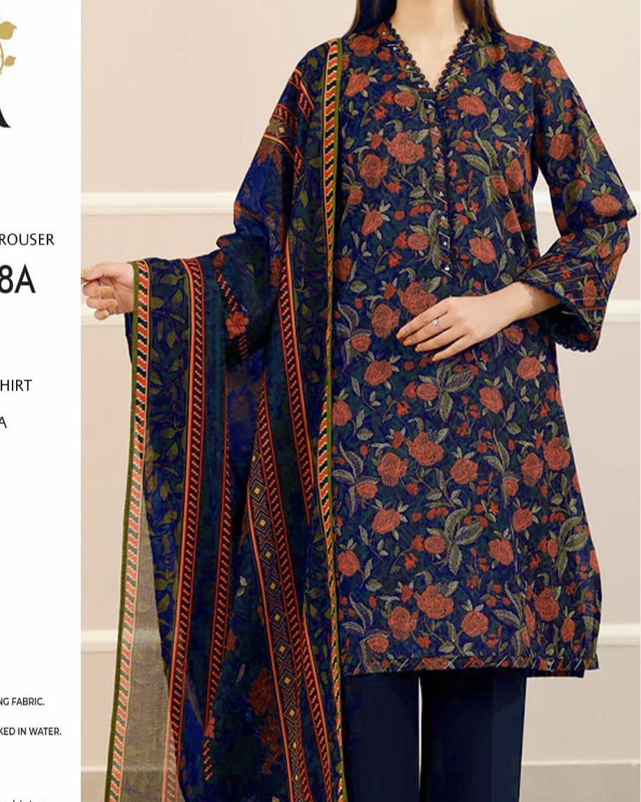 Premium 3PC Digital Lawn Suit – 2025 Summer Collection