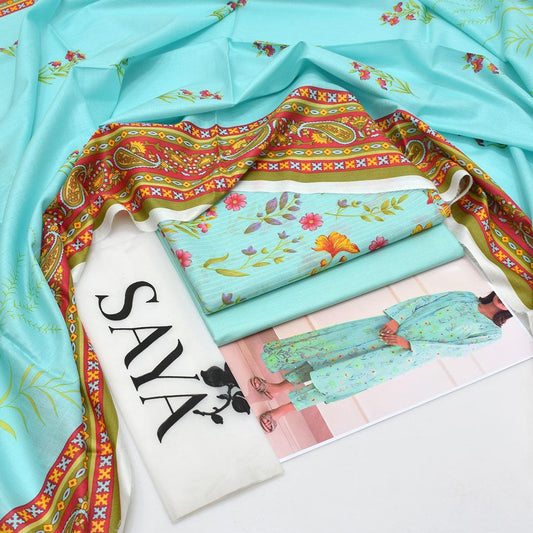 Premium 3PC Digital Lawn Suit – 2025 Summer Collection