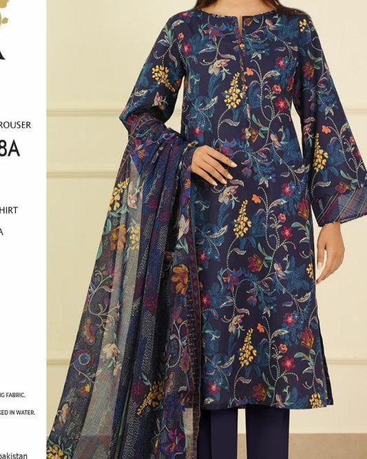 Premium 3PC Digital Lawn Suit – 2025 Summer Collection
