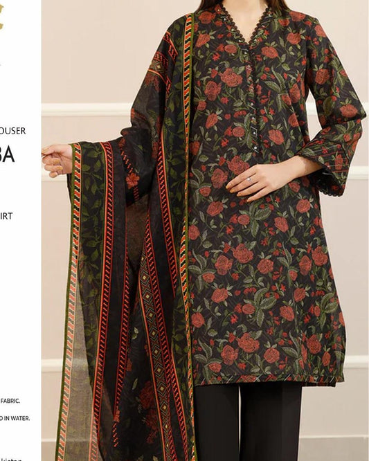 Premium 3PC Digital Lawn Suit – 2025 Summer Collection
