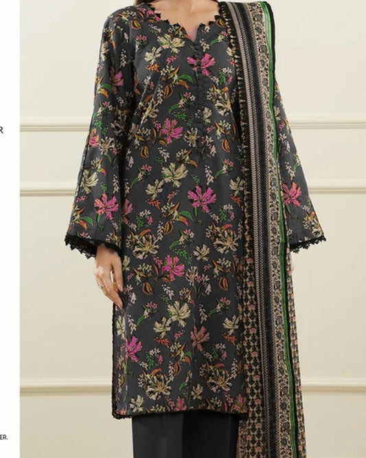 Premium 3PC Digital Lawn Suit – 2025 Summer Collection