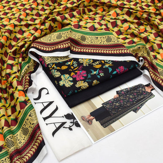 Premium 3PC Digital Lawn Suit – 2025 Summer Collection