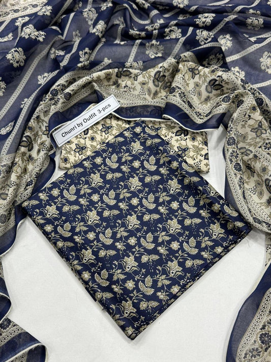 Premium 3PC Lawn Suit – 2025 Summer Collection