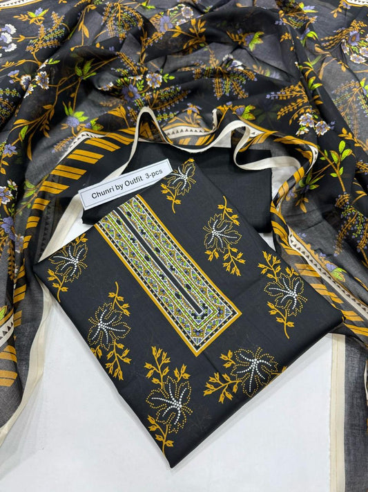Premium 3PC Lawn Suit – 2025 Summer Collection