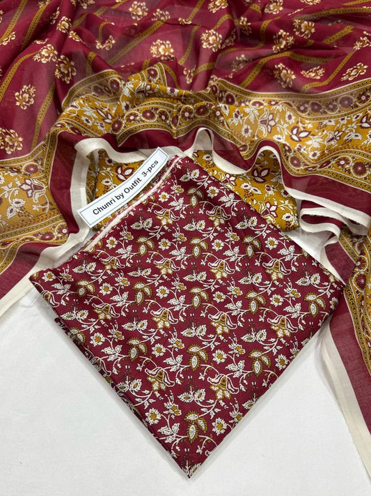 Premium 3PC Lawn Suit – 2025 Summer Collection