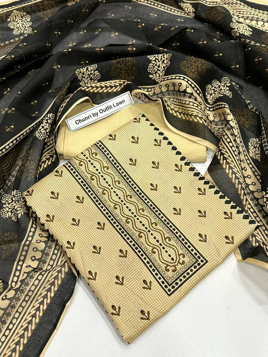 Premium 3PC Lawn Suit – 2025 Summer Collection