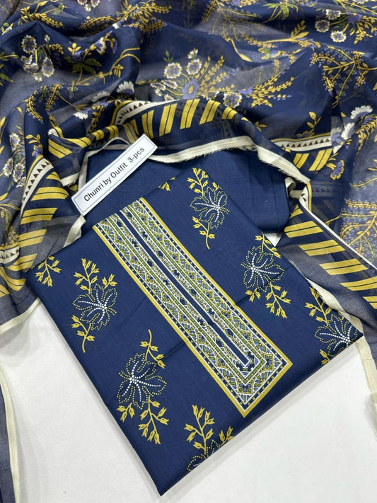 Premium 3PC Lawn Suit – 2025 Summer Collection