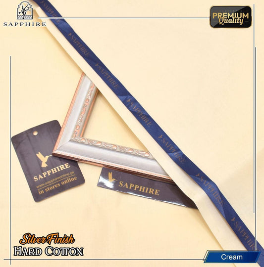 Premium Pure Silver Finish Cotton Suit – Summer 2025