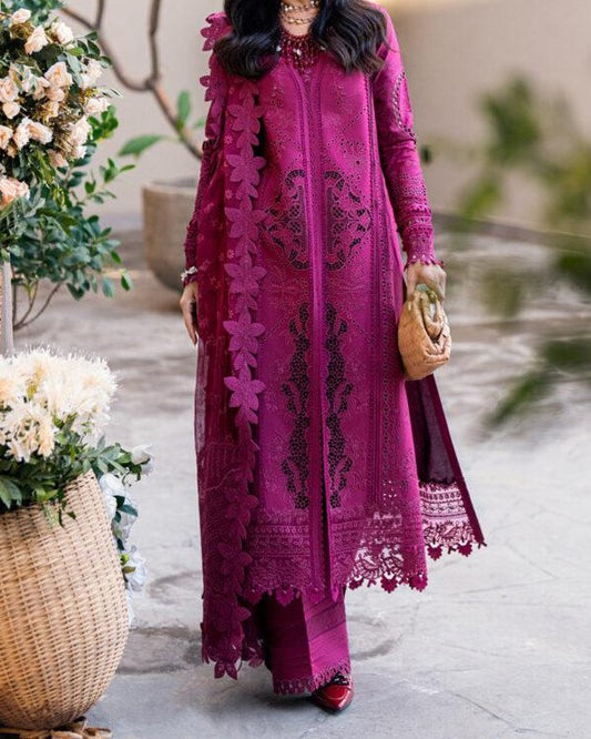 Premium Lawn 3-Piece Embroidered Suit – Summer Collection 2025