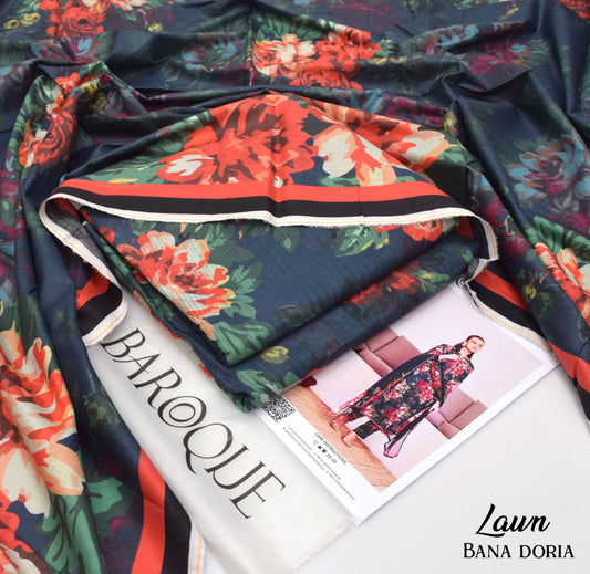 Premium Digital Printed Lawn Suit – 3PC Unstitched Set