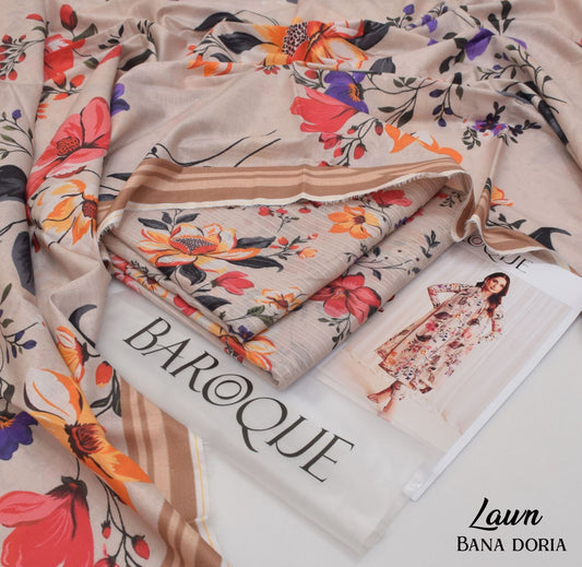 Premium Digital Printed Lawn Suit – 3PC Unstitched Set