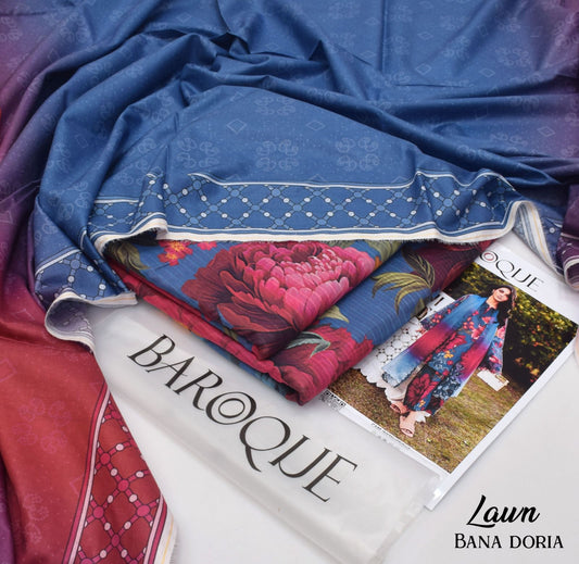 Premium Digital Printed Lawn Suit – 3PC Unstitched Set