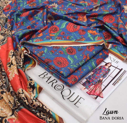 Premium Digital Printed Lawn Suit – 3PC Unstitched Set