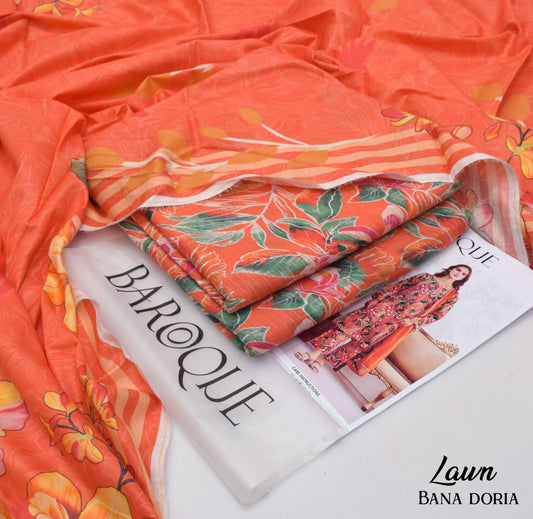 Premium Digital Printed Lawn Suit – 3PC Unstitched Set