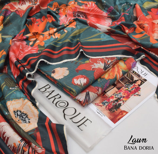 Premium Digital Printed Lawn Suit – 3PC Unstitched Set
