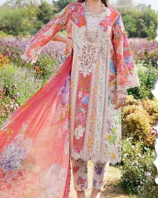 Elegant Digital Printed Lawn Suit with Heavy Embroidery