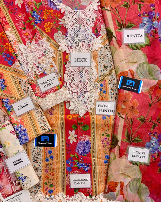 Elegant Digital Printed Lawn Suit with Heavy Embroidery
