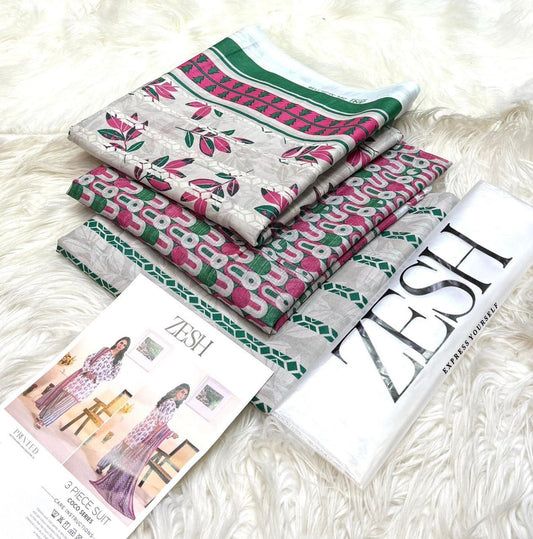 Elegant Printed Lawn Suit with Soft Dupatta – Summer 2025