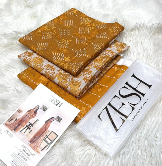 Elegant Printed Lawn Suit with Soft Dupatta – Summer 2025