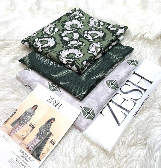 Elegant Printed Lawn Suit with Soft Dupatta – Summer 2025
