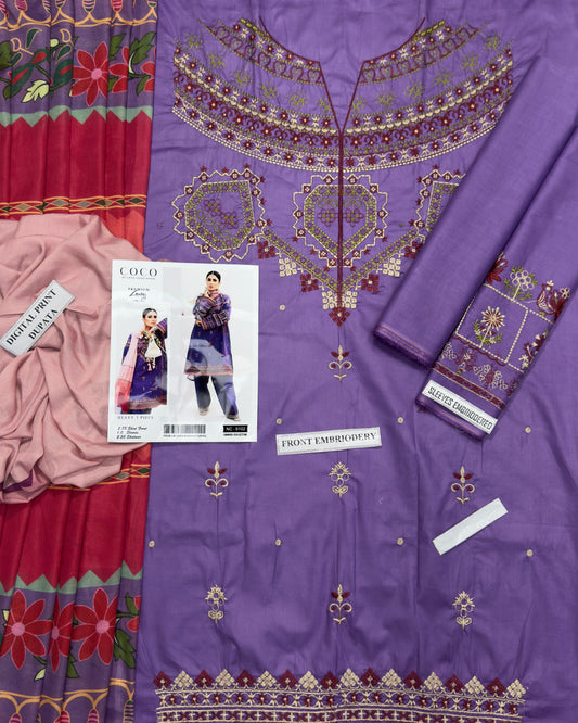 Premium Embroidered Lawn Suit – Summer 2025 Collection