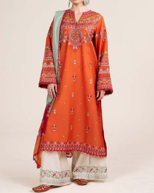 Embroidered Lawn Suit with Digital Dupatta – Hit Code 6102