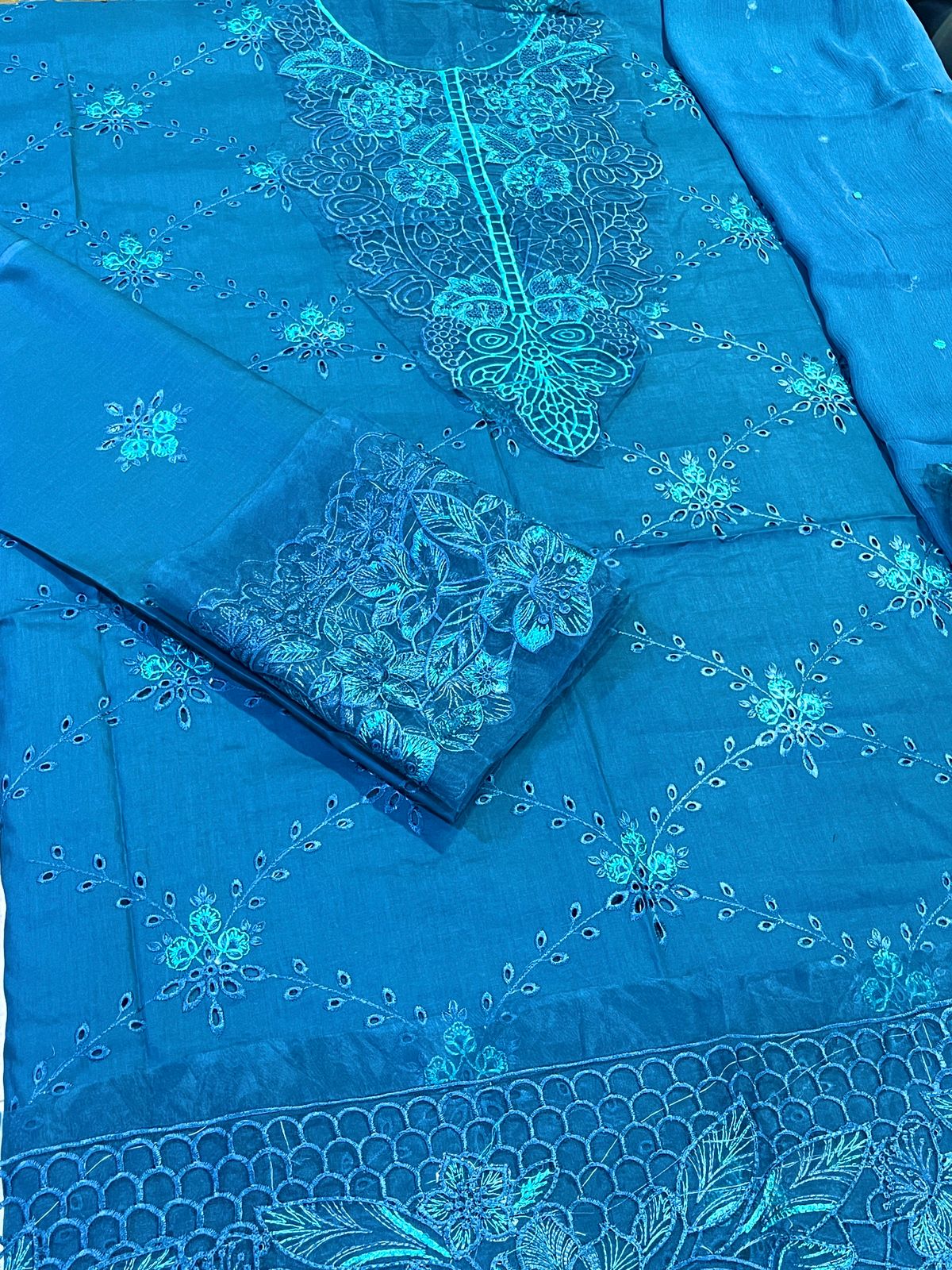 Elegant Chikan Kari Premium Lawn – 3 Piece embroidery Collection