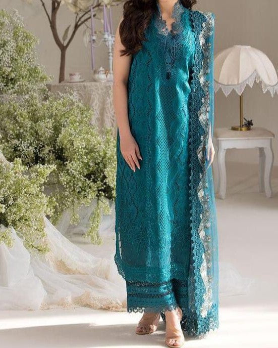 Luxury Chikankari Cotton – Formal Embroidered 3-Piece Set