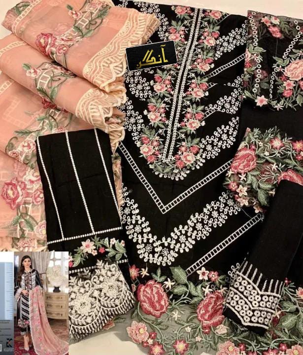 Luxury Chikankari Embroidered Lawn – 3 Piece Formal Set