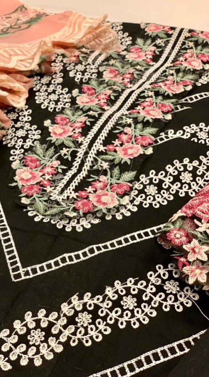 Luxury Chikankari Embroidered Lawn – 3 Piece Formal Set