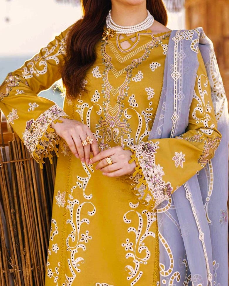 Ethereal Charm – Chikankari Lawn 3-Piece Ensemble