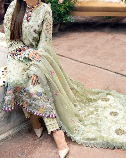 Luxury Chikankari Embroidered Lawn Cotton (Unstitched 3-Piece)