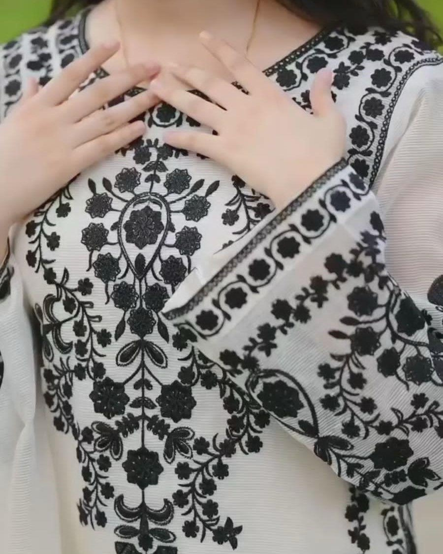 Ethereal Elegance – Embroidered Lawn 3-Piece Set