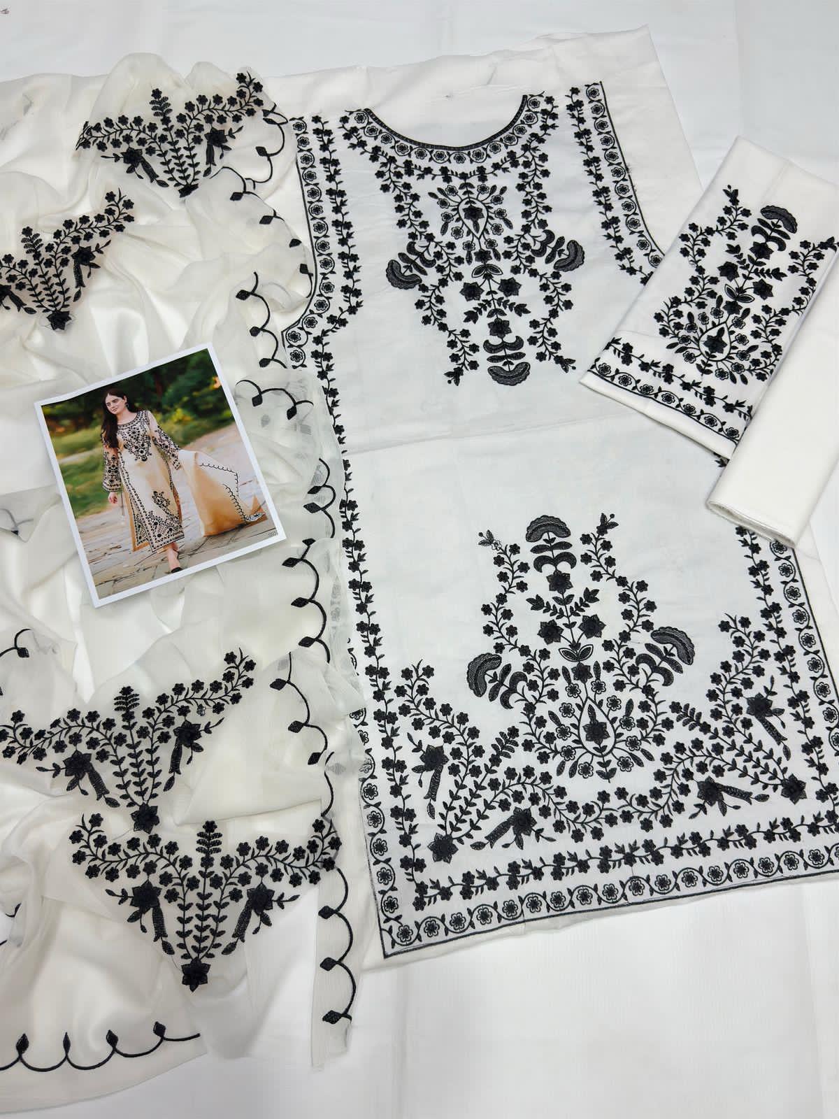 Ethereal Elegance – Embroidered Lawn 3-Piece Set