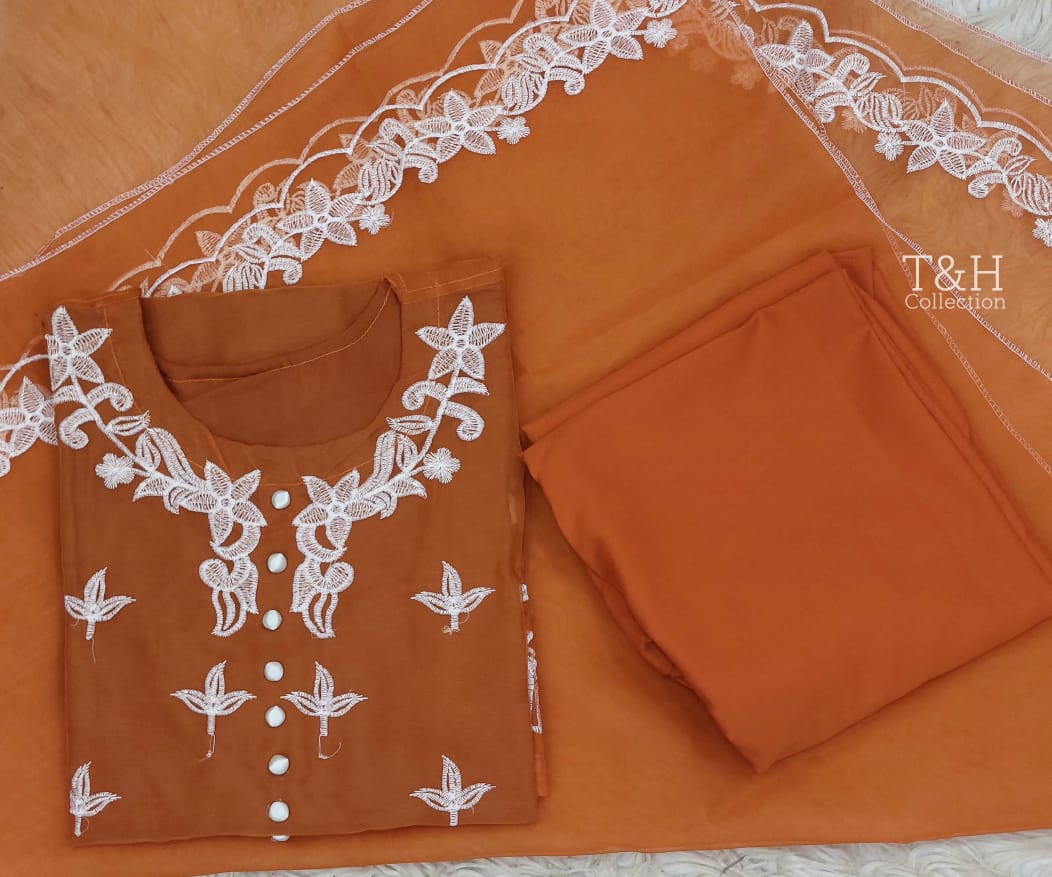 Elegant Organza 3-Piece Suit – Lightweight & Stylish