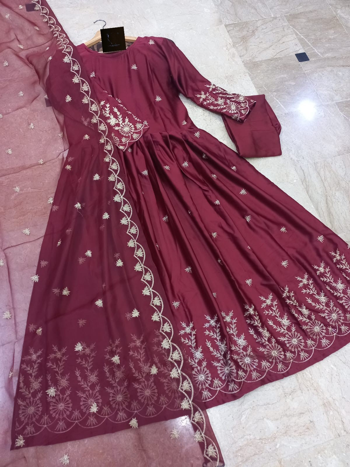 Restocked in All Colors – 3PC Embroidered Maxi Set Stitched