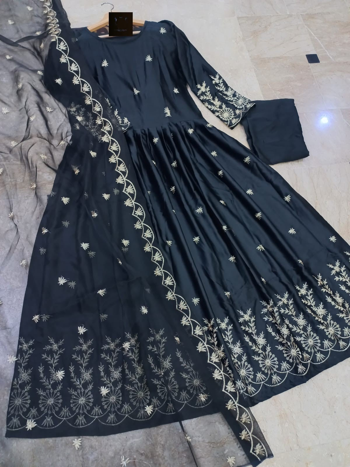 Restocked in All Colors – 3PC Embroidered Maxi Set Stitched