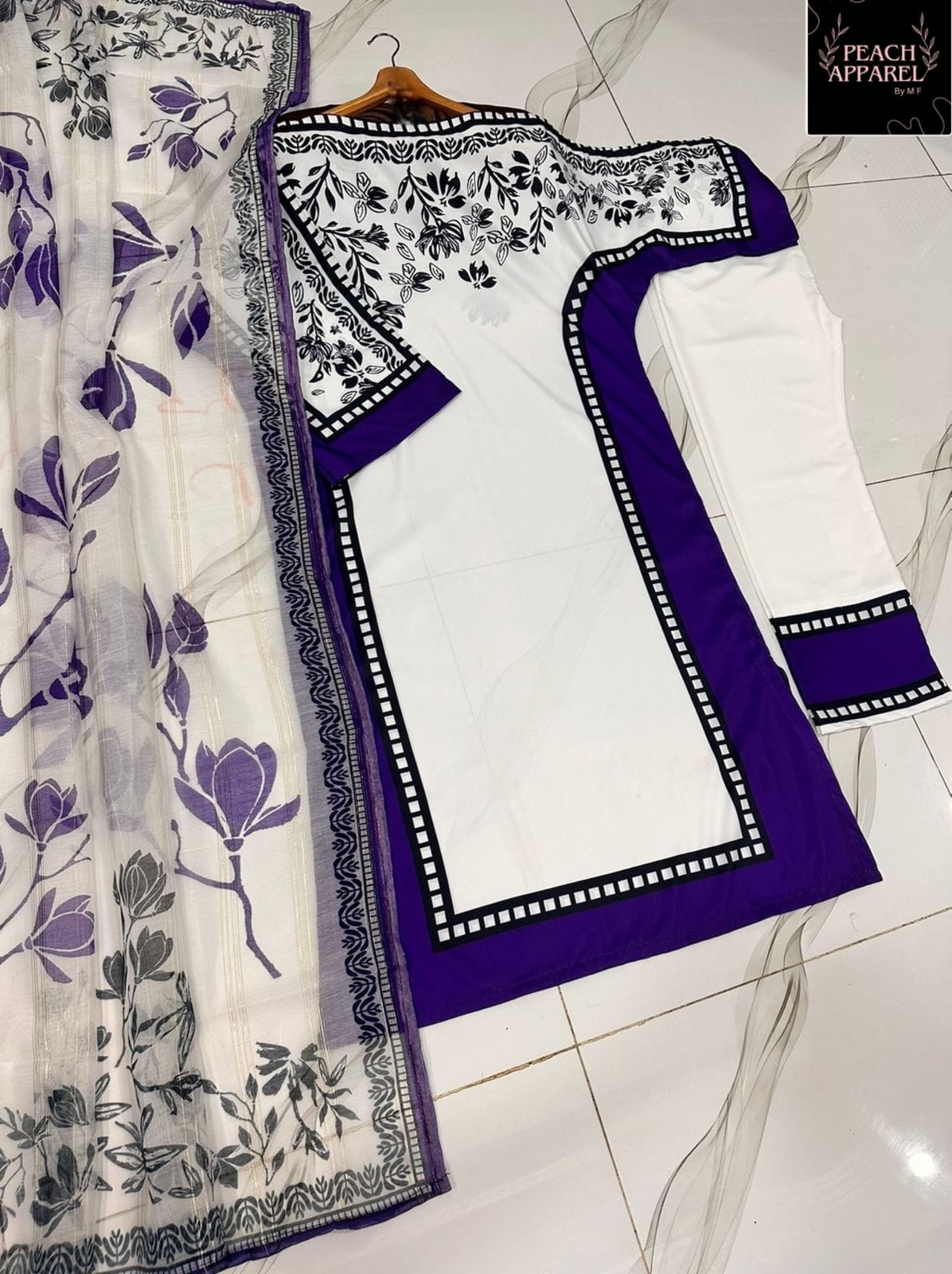 Butterfly Kaftan 3PC Set Stitched