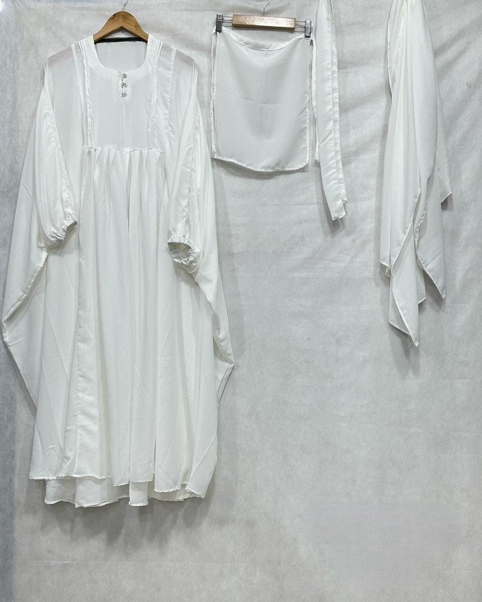 Elegant 4-Piece Dual Georgette Caftan Ensemble Abaya